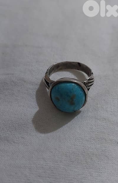 خاتم فضة فيروز نيشابوري وزن ١٠ غرام  Ring silver fayrouz 10.5 grams