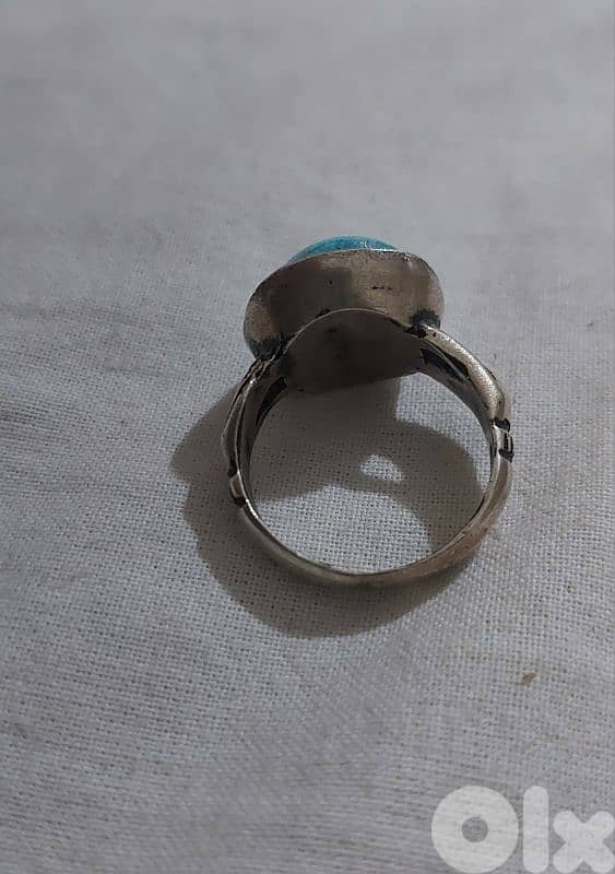خاتم فضة فيروز نيشابوري وزن ١٠ غرام  Ring silver fayrouz 10.5 grams 1