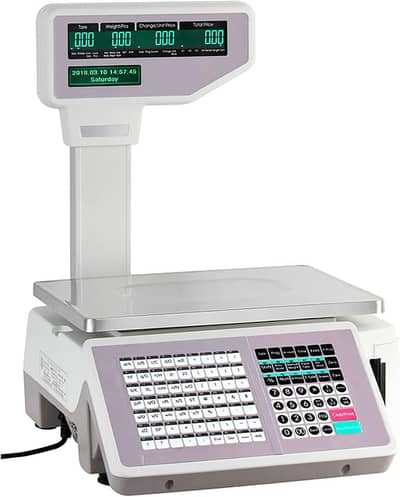 SUPERMARKET BARCODE WEIGHING POS SYSTEM CASH REGISTER SCALE ميزان