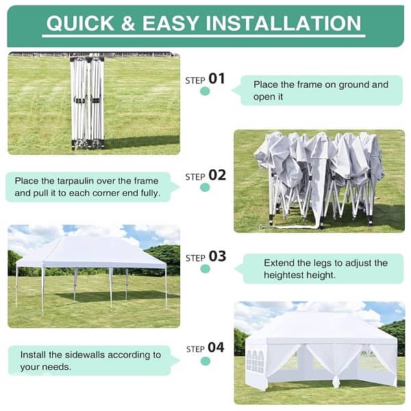 Gazebo Folding Pop-up Waterproof 6 x 3 x 2.7 3