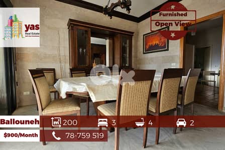 Ballouneh 200m2 | Furnished For Rent | Calm Street | Open View | TO