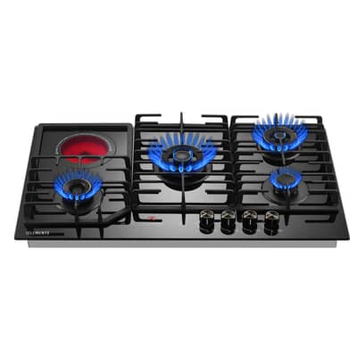BUILT-IN GAS COOKTOP - 4 BURNERS + 1 ELECTRIC