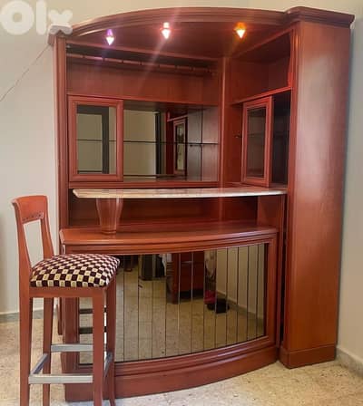Bar for drinks - real wood