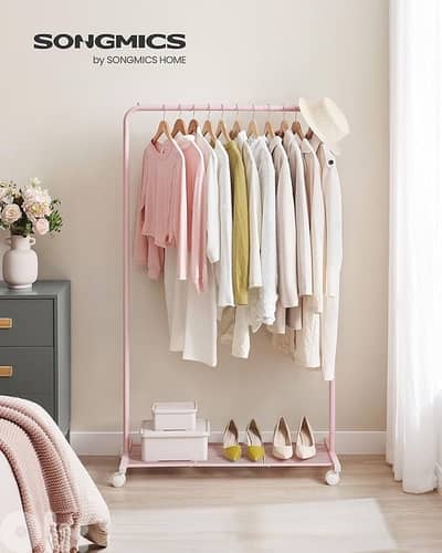 Clothes Rack, Clothes Rail on Wheels, Metal Clothing rail