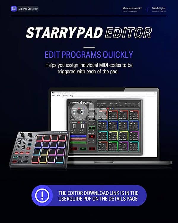 Donner STARRYPAD MIDI Pad Beat Maker Machine Professional 4