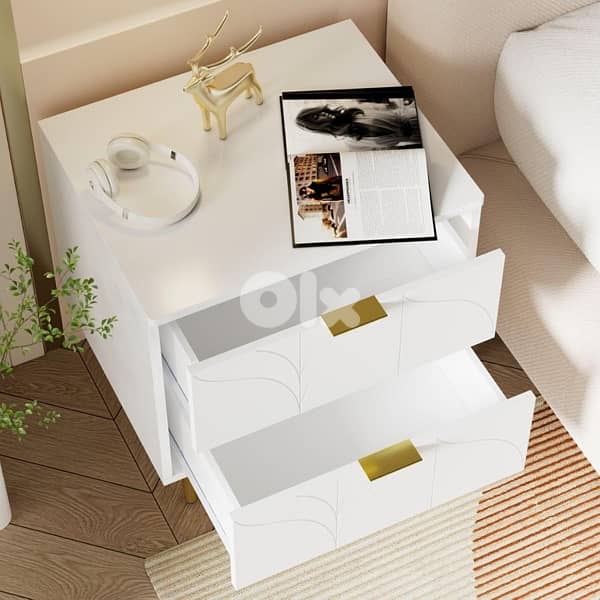 Sideboard Bedside Table with Two Drawers 3