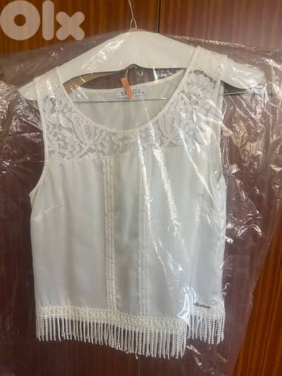 Élégant Balizza sleeveless top -Size 40. white