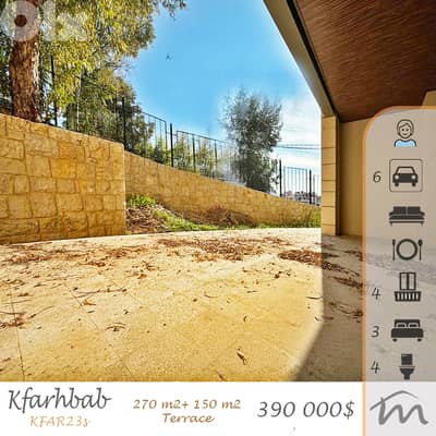 Kfarehbab | Brand New 270m² + 150m² 2 Terraces | 6 Underground Parking