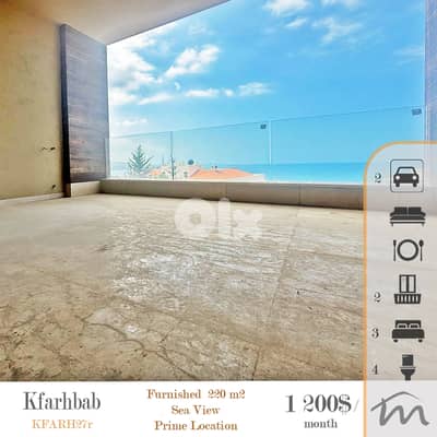 Kfarehbab | Signature | Furnished 220m² + Backyard Terrace | Sea View