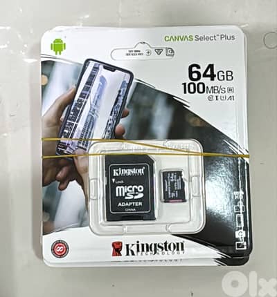 Kingston memory card with adapter 64gb 100mb/s