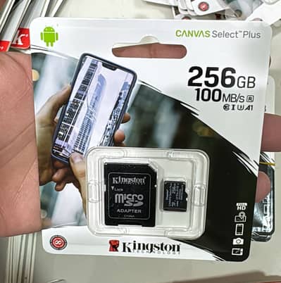 Kingston memory card with adapter 256gb 100mb/s