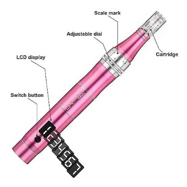 Dermapen - Upgraded Wireless Skin Pen with LCD Screen & 12 Cartridges 1