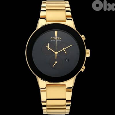 Citizen AT2242-55E Axiom Eco-Drive Gold-Tone Black Chronograph