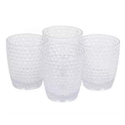 Cambridge Fete Diamond Clear Tumbler Set 4 Pcs 340 ml - مجموعة أكواب
