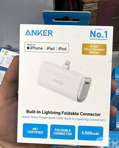 Anker Nano power bank 5,000mah (12w , built-in Lightning connector)