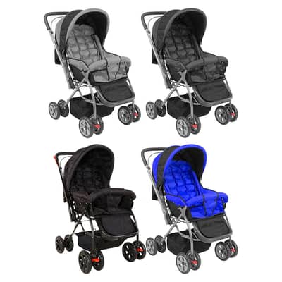 Baby Stroller with Mosquito Net & Reversible Handle - عربة أطفال