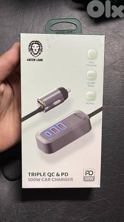 Green lion triple QC&PD 100w car charger 17$