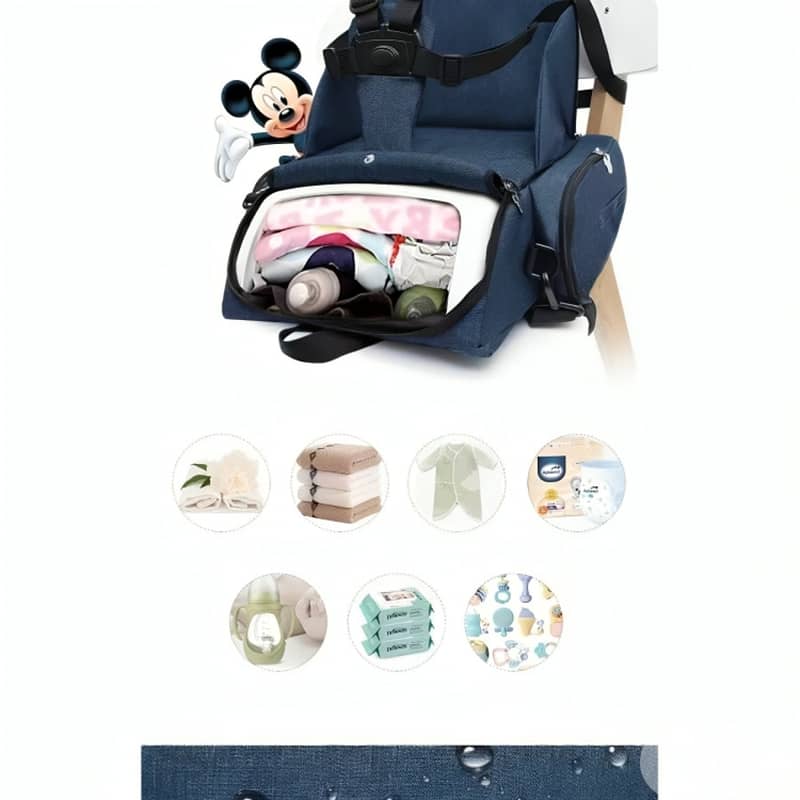 2 In 1 Mommy Bag and Baby Chair - حقيبة أمومة 2 في 1 + كرسي طفل 2
