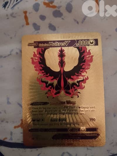 Galarian moltres pokemon golden card.