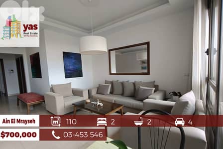 Ain El Mrayseh 110m2 | Excellent Condition | Dead-End Street | AA |