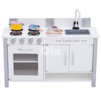 Wooden Kitchen With Sink 80x30x54 CM - مطبخ خشبي للأطفال مع حوض غسيل
