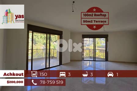 Achkout 150m2 | 100m2 Rooftop | 50m2 Terrace | Brand New | DA/EB