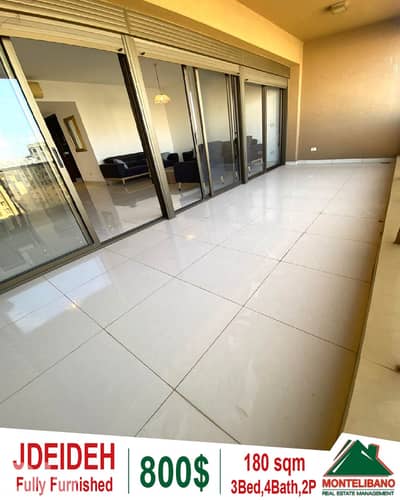 Fully Furnished 180 sqm Apartment For Rent in Jdeideh with Open View !