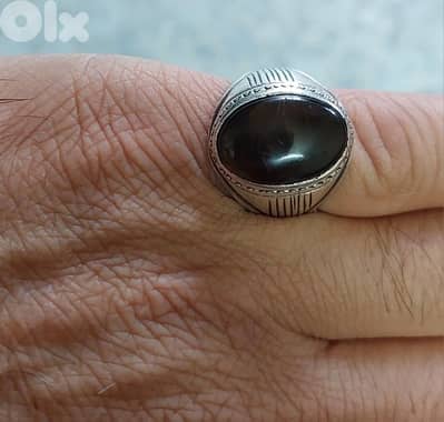 Agate Silver Ring weight 10.5 grs خاتم عقيق يماني  اصلي فضة ١٠،٥غرام