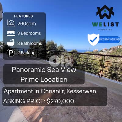 Apartment for sale in Chnaniir شقة للبيع في شننعير