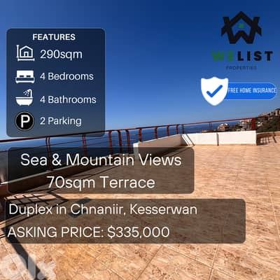 Duplex Apartment for sale in Chnaniir دوبليكس للبيع في  شننعير