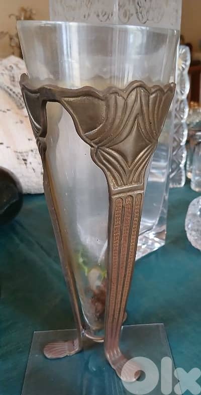glass vase art nouveau  70th