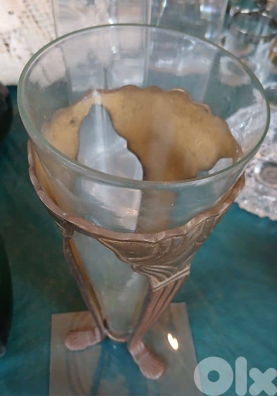 glass vase art nouveau  70th 1