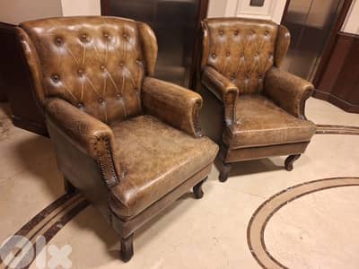 two pieces of chesterfield genuine leather Timothy oulton England