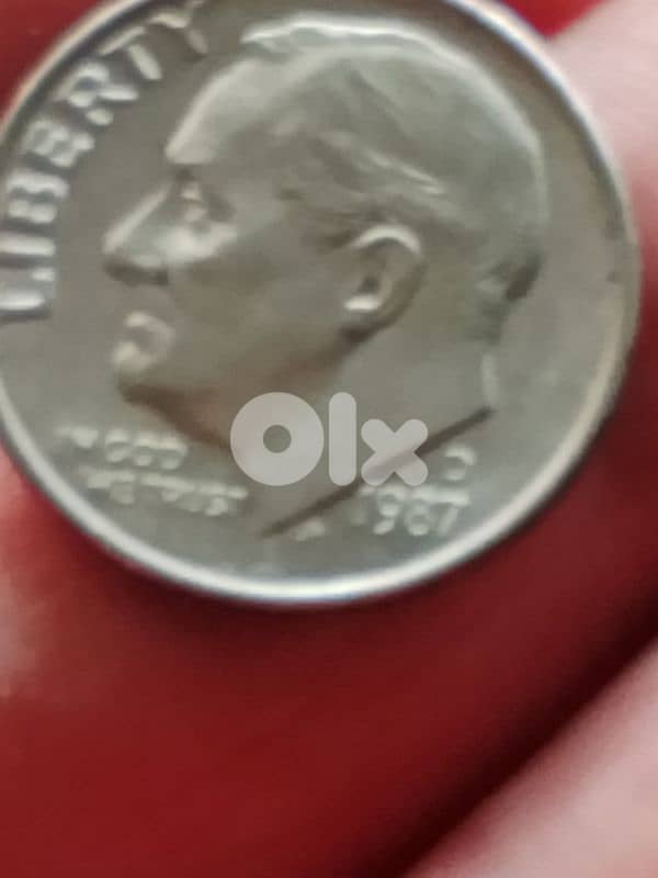 1 cent   & 1  dime 1987 1