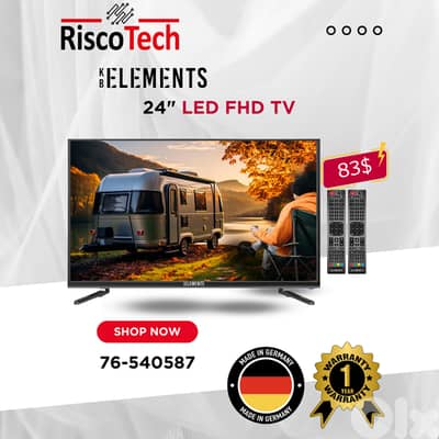 KB Elements 24″ Inch Led Tv-FHD | تلفزيون 24 إنش كفالة سنتين