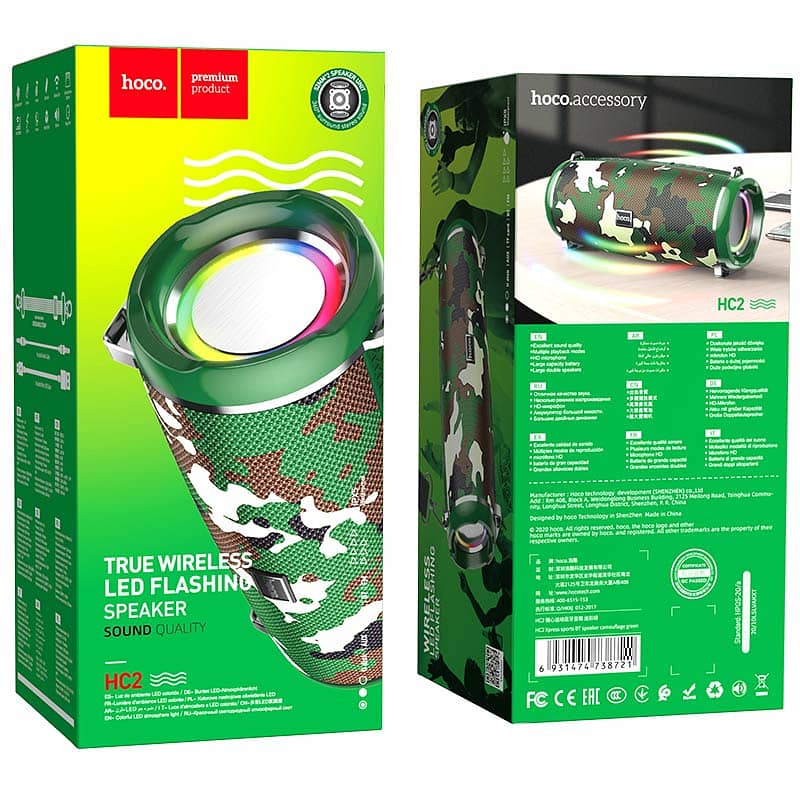 HOCO HC2 TRUE WIRELESS LED FLASHING SPEAKER IPX5 - HC2 وايرلس سبيكر 1