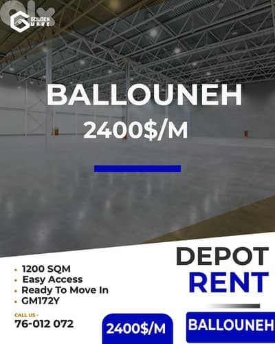GMK172YAJ - Depot for rent in Ballouneh - مستودع للإيجار في بلونة