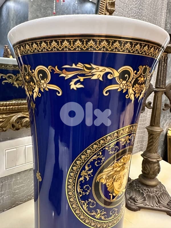 Rosenthal meets Versace Medusa blue Vase 3
