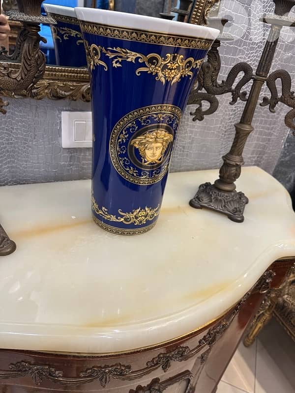 Rosenthal meets Versace Medusa blue Vase 4