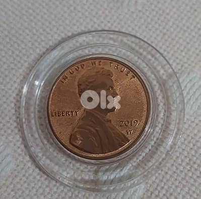 UNC USA Reverse Lincolin Proof Cent coin"W" mintWest Point year 2019