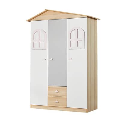 Wooden Wardrobe with 2 Drawers - خزانة ملابس خشبية مع درجين