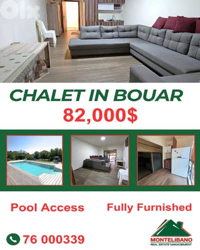 Fully Furnished 50sqm Chalet For Sale in Bouar (بوار) with Pool Access