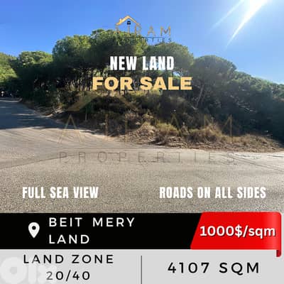 Beit Mery land | 4107 sqm | 1000$/sqm