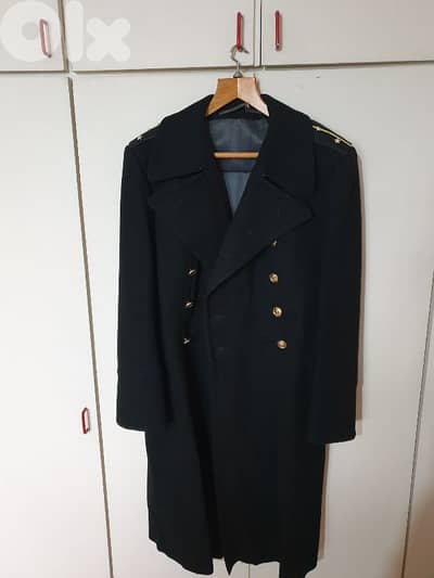 authentic Soviet Navy black wool coat