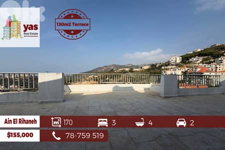 Ain El Rihaneh 170m2 | 130m2 Terrace | Panoramic View | HIgh End | EL