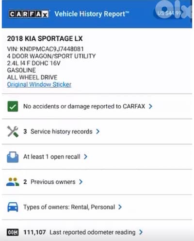 Kia Sportage 2018 Lx
