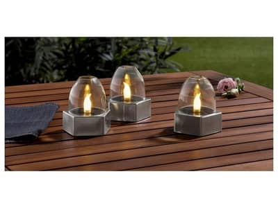 The LIVARNO solar LED lights provide warm ambient lighting