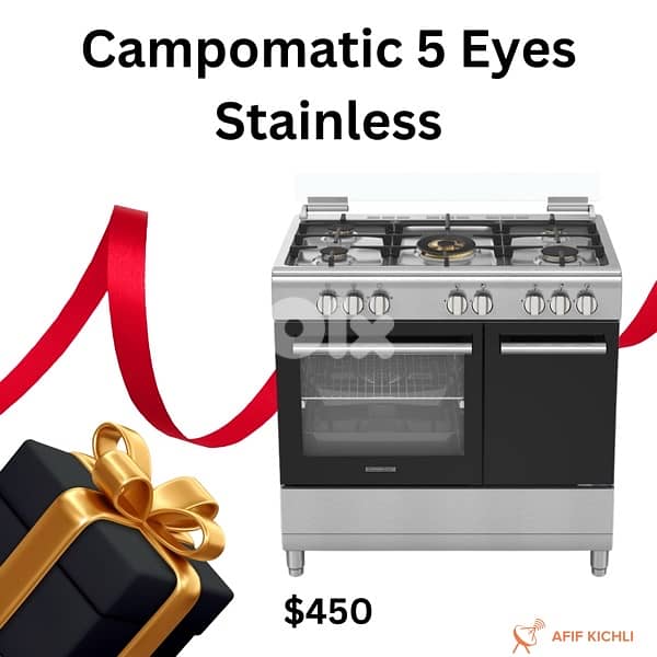 Campomatic Superchef Gas Cooker 5-Eyes كفالة شركة 1