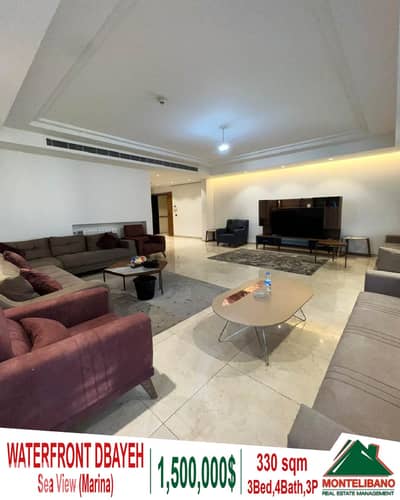 330 sqm Apartment For Sale in Waterfront Dbayeh with Sea View (Marina)