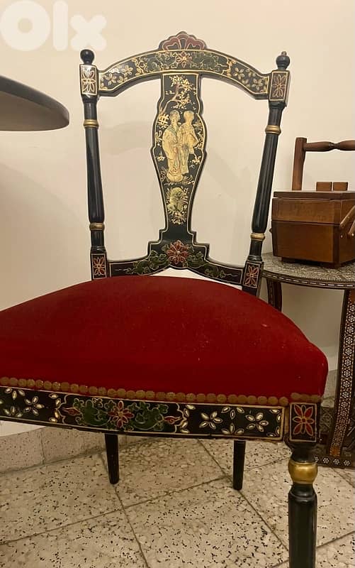 Dramatic Black & Gold antique style Chinoiserie Set! 1